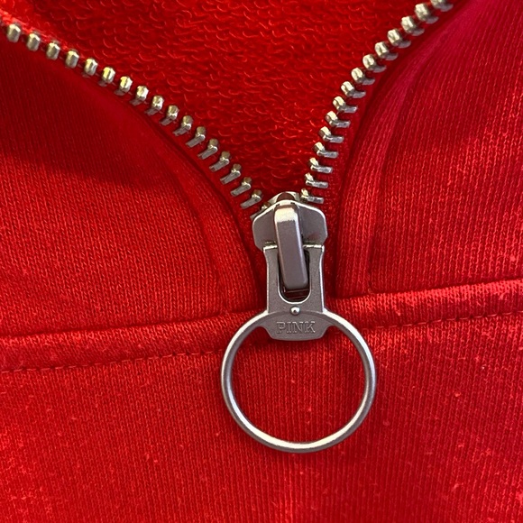 red “PINK” quarter zip - Picture 2 of 4